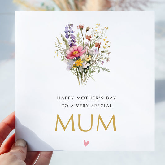 Happy Mother's Day Card - Floral Wildflowers