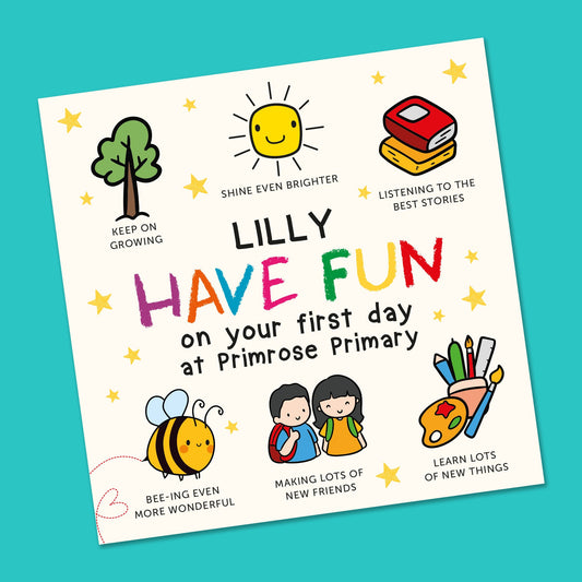 back to school card, First day at school card, first day of secondary school, primary school card, new school card, personalised good luck