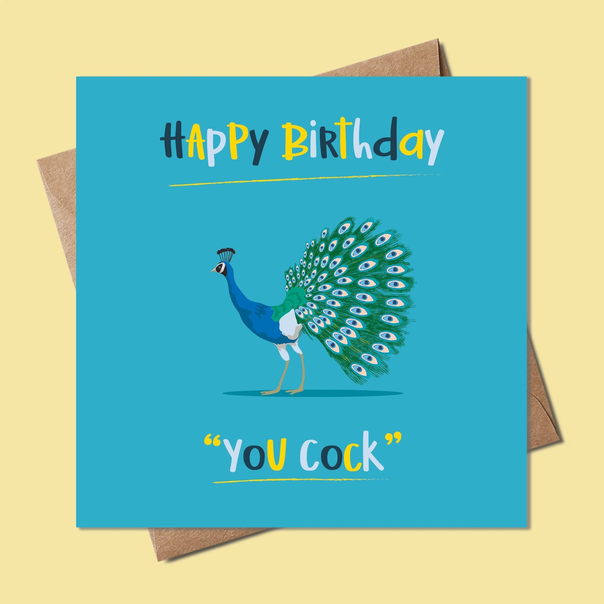 Funny Peacock Birthday Card - Personalised
