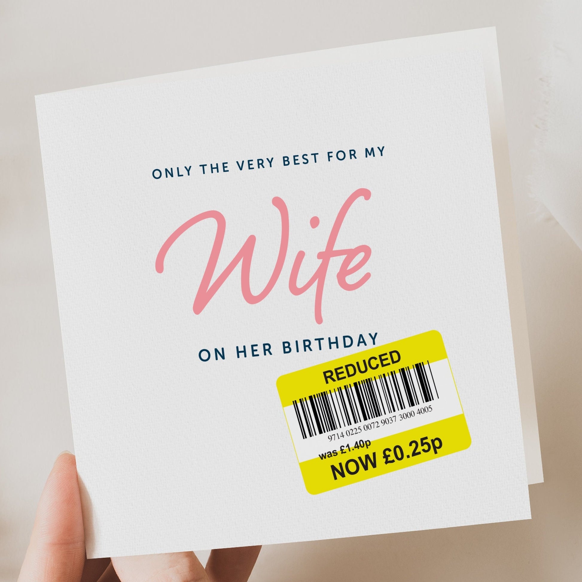 Funny Birthday Card for Wife - Blank Inside