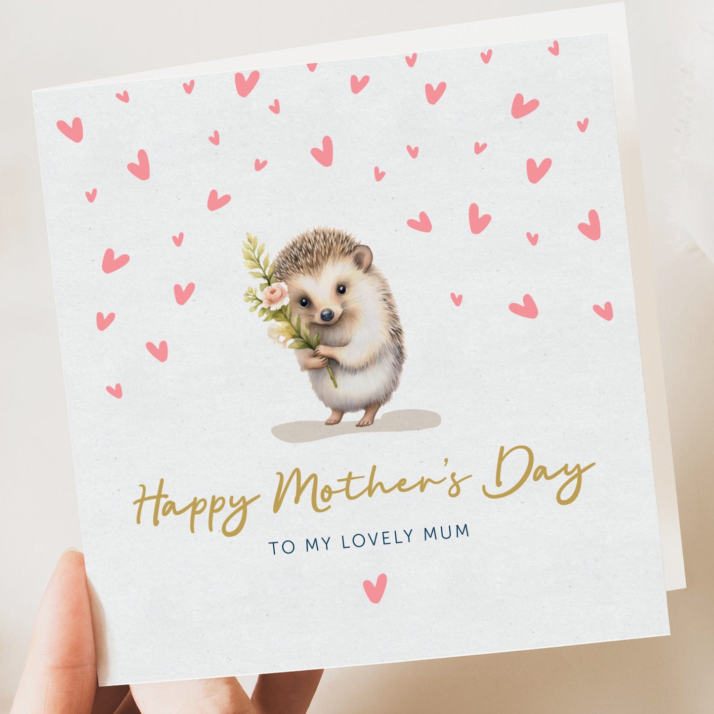 Mother's day card | mothers day card | Cute hedgehog mum card | mummy mothers day card | card from daughter | card for nana