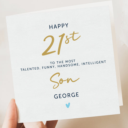 21st Birthday Card for Him - Personalised