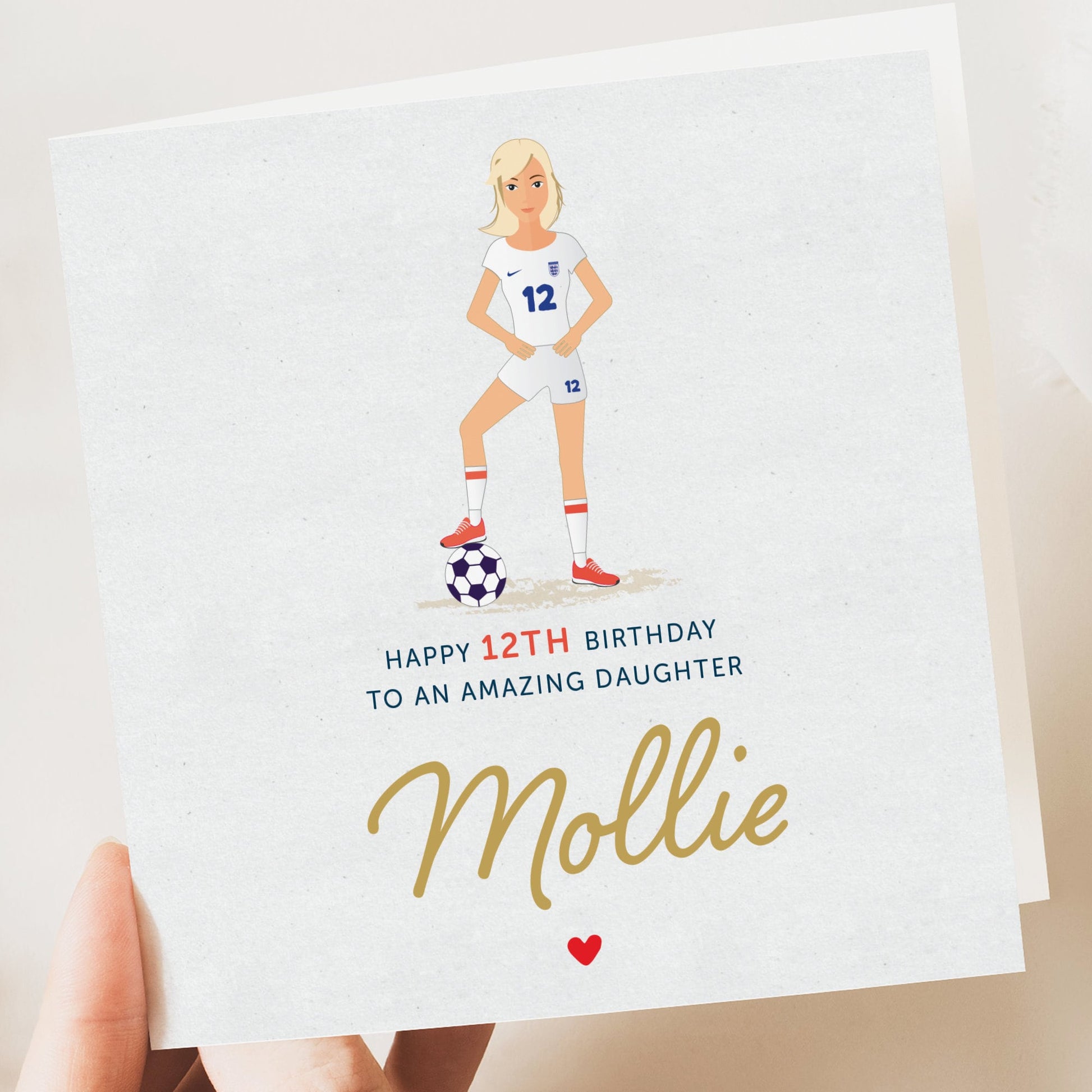 Women's England Football Birthday Card