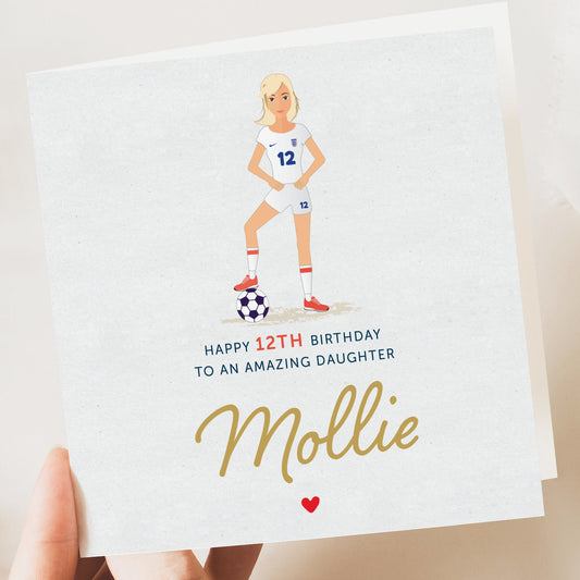 Women's England Football Birthday Card