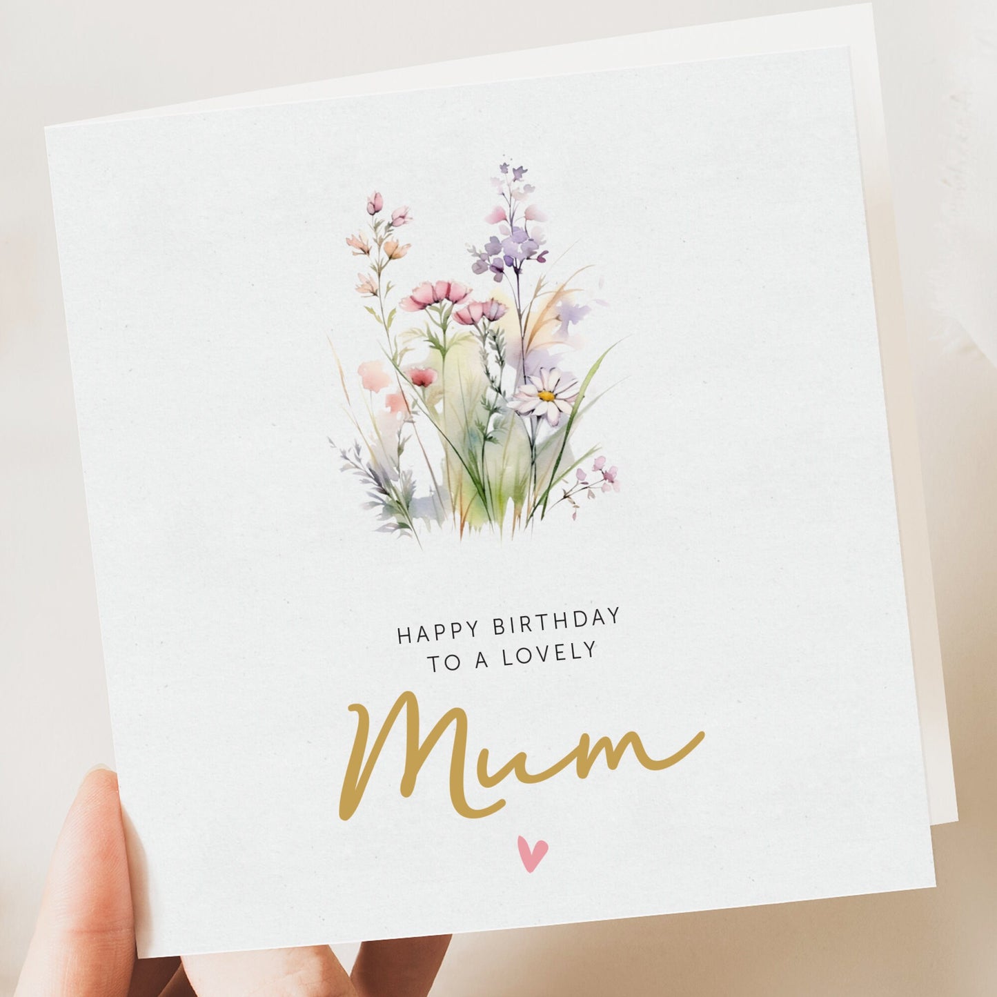 Floral Birthday Card for Mum - Lilac Personalised