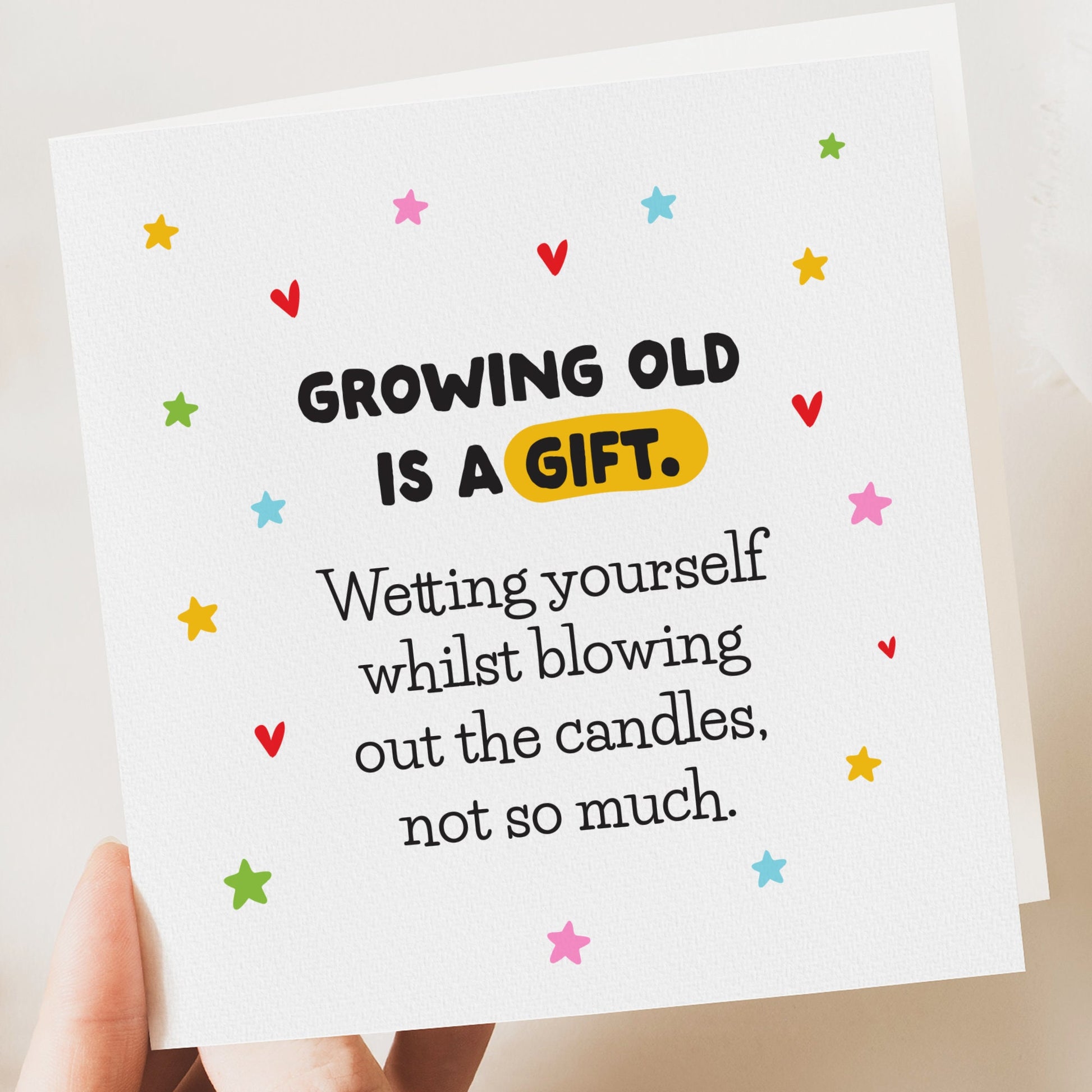 Funny birthday card getting old