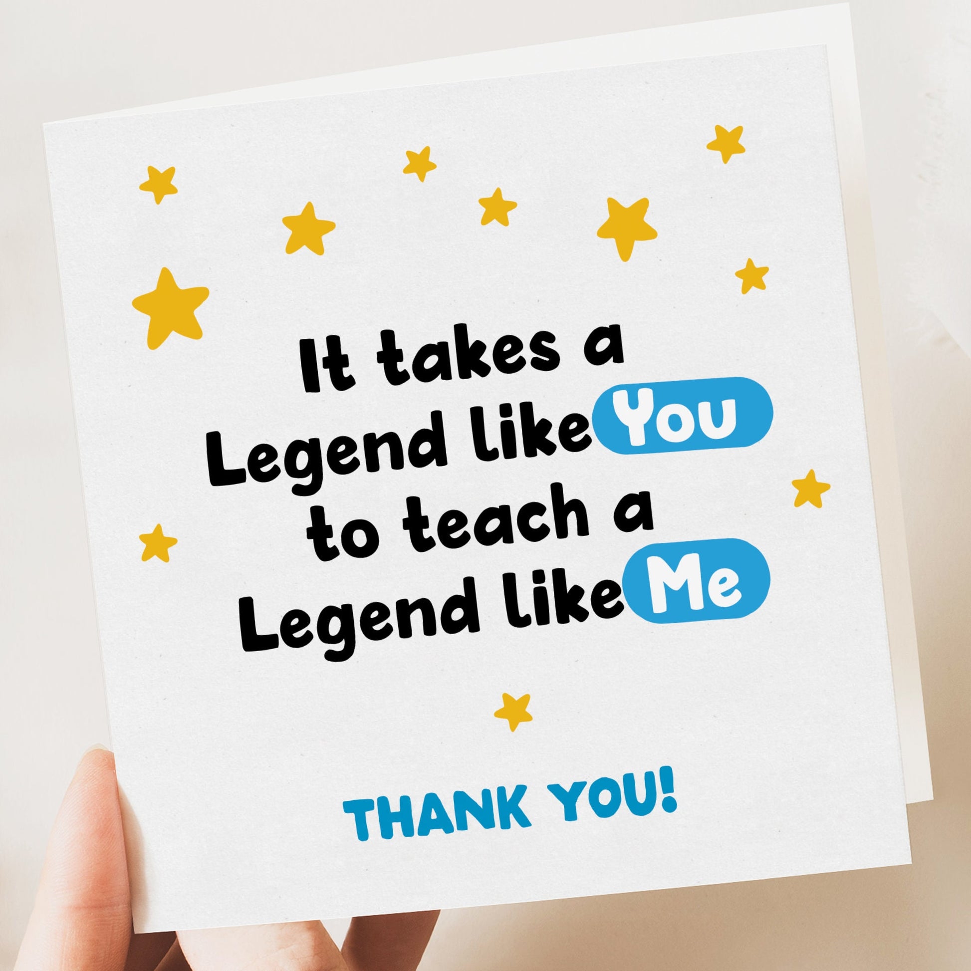 Personalised Thank You Teacher Card 135mm