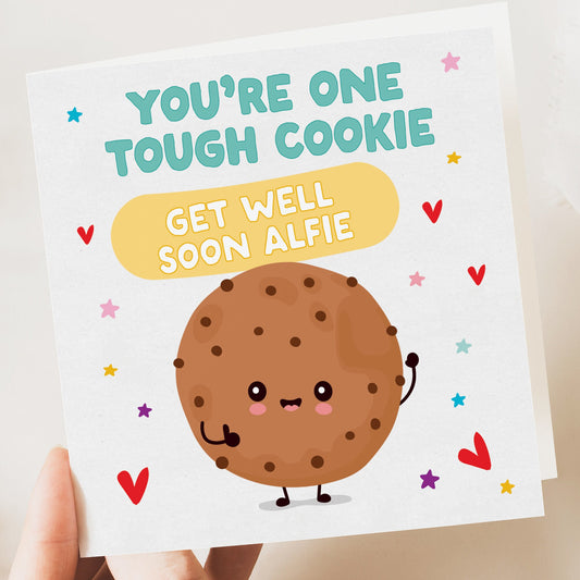 Get Well Soon Card - Tough Cookie Personalised