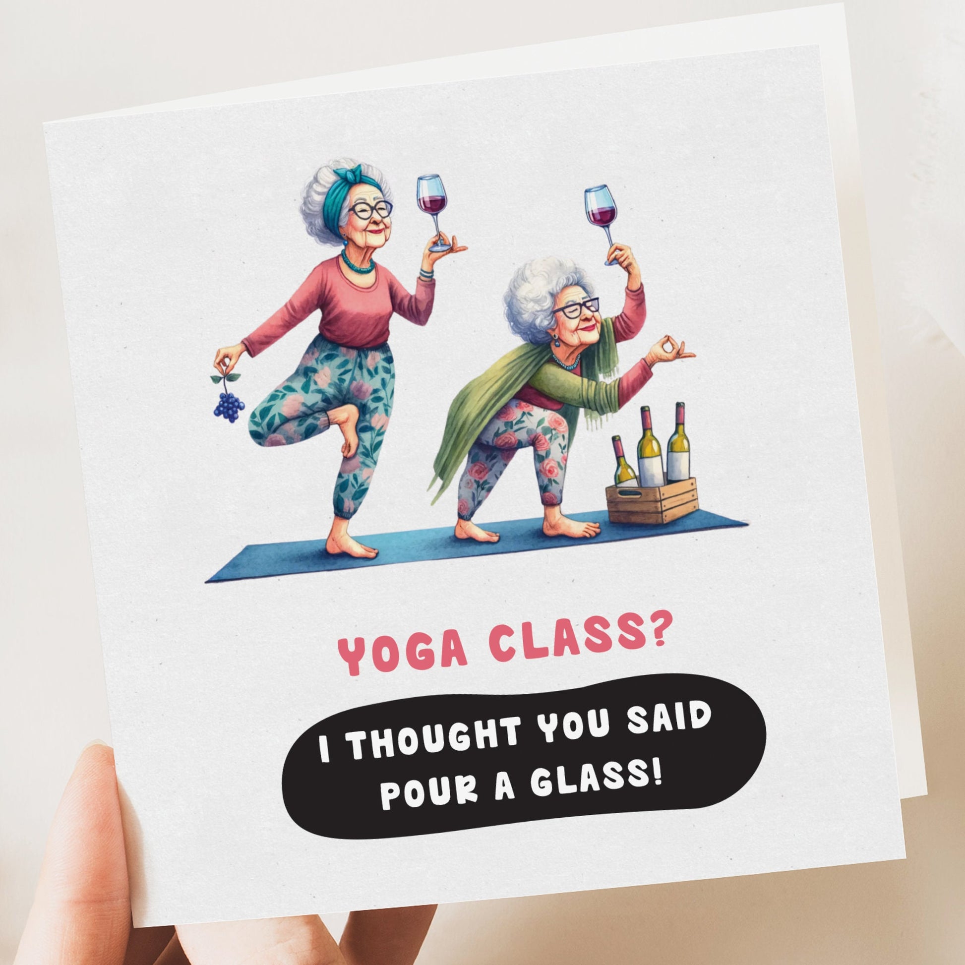 Funny Birthday Card Yoga Friend
