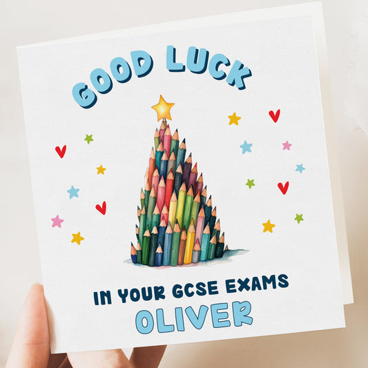 GCSE EXAM CARD GOOD LUCK CARD BOY