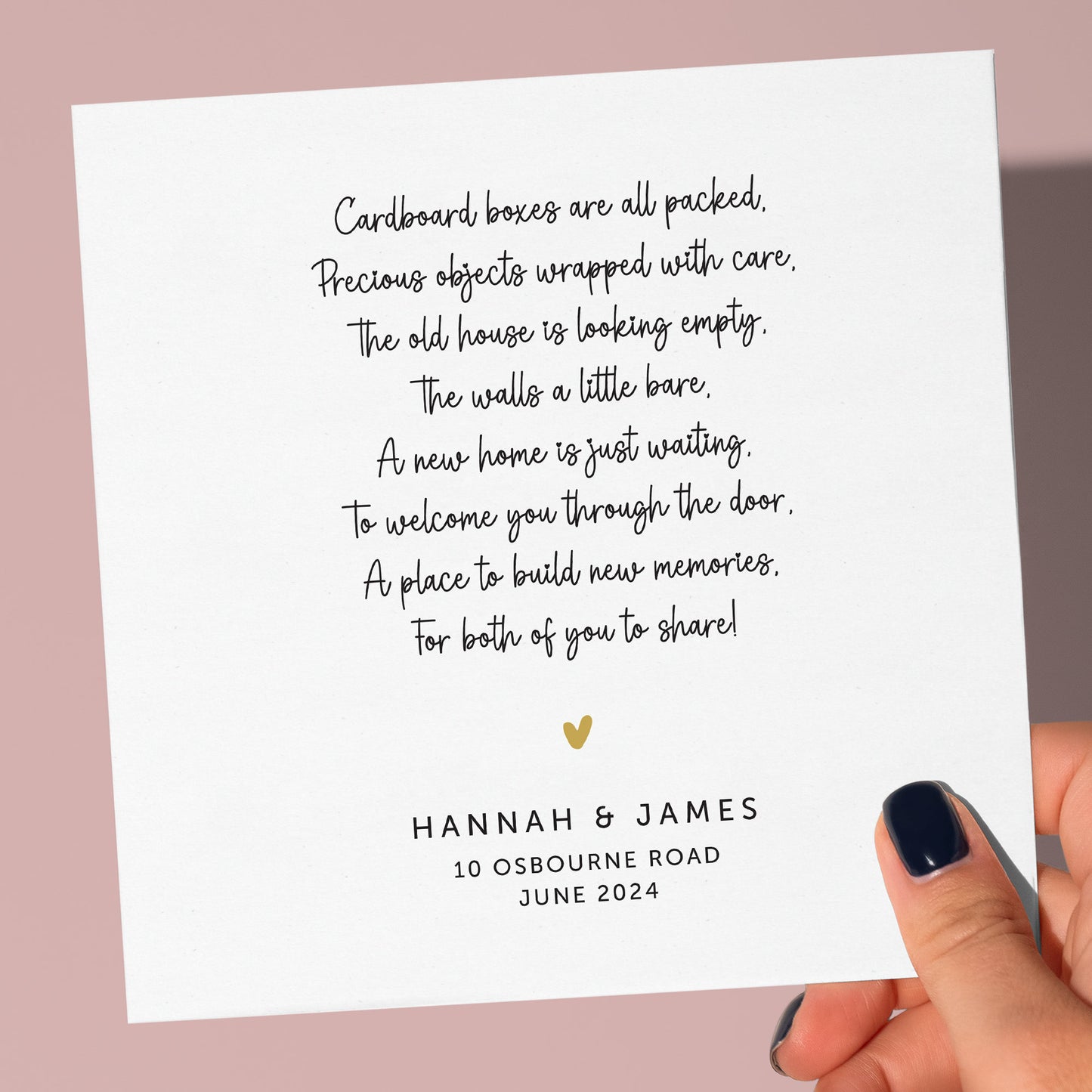 personalised new home card