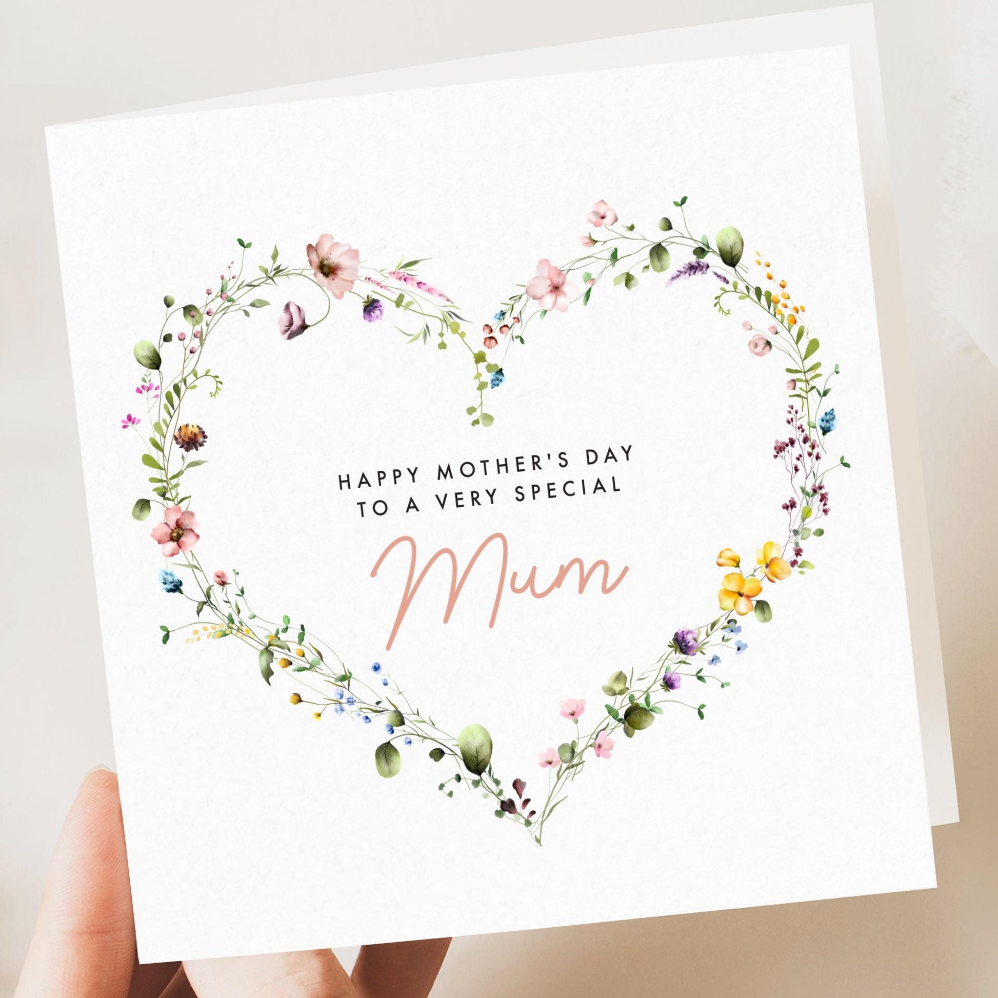 Floral Heart Mother's Day Card - Personalised