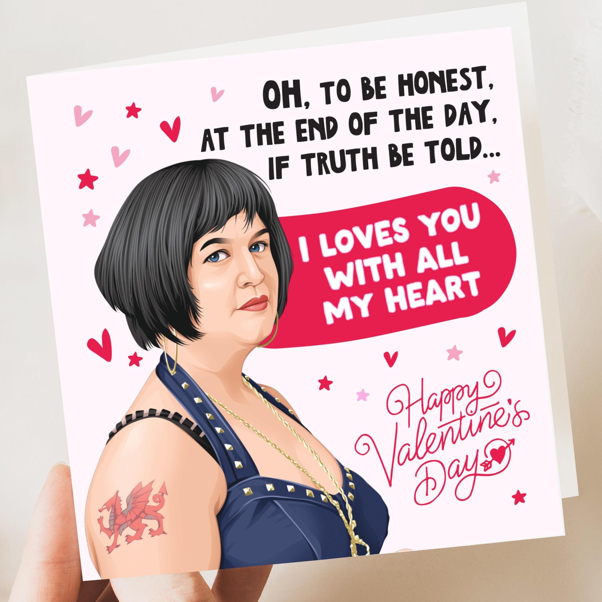 Funny Valentine's Card for Her or Him – Ness Valentines, him, her, Husband, Valentine, Girlfriend, Boyfriend, Oh to be honest