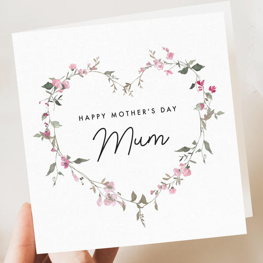 Mothers Day Card, Step Mum, Mom, Mum, From Daughter, Floral Mother’s Card for Mum, Happy Mothers Day Cards, Personalised Mothers Day Gift, 1