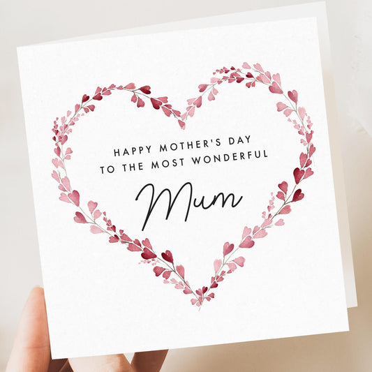 Heart mothers day card