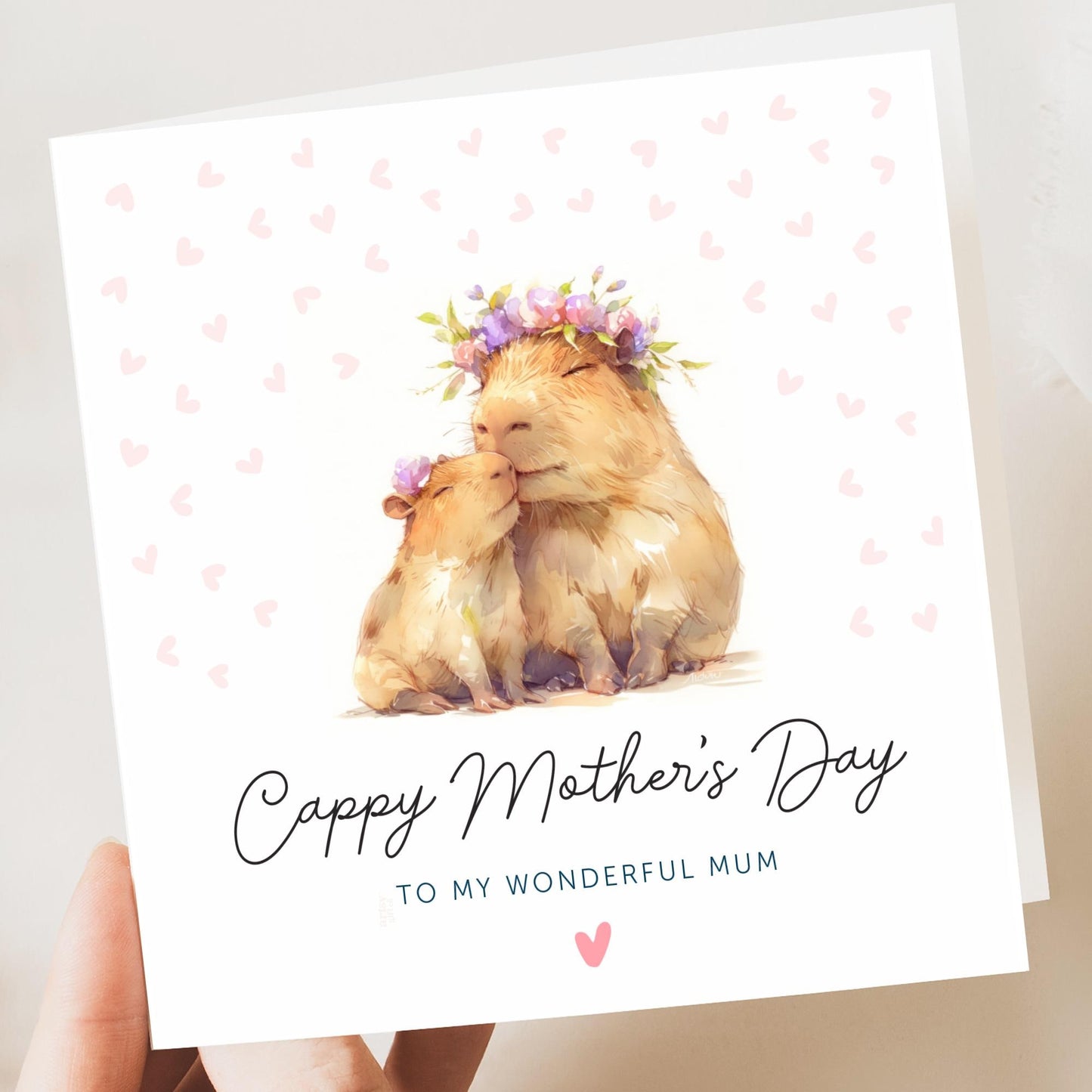 Mother's day card | mothers day card | Cute Capybara mum card | mummy mothers day card | card from daughter or sun | card for nana