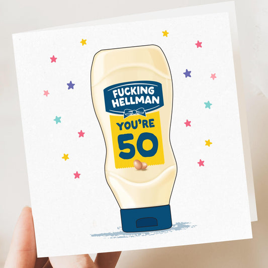 50th funny birthday card | Mayo, Fifty milestone birthday card for him, for her, funny, friend card, birthday card, silly card