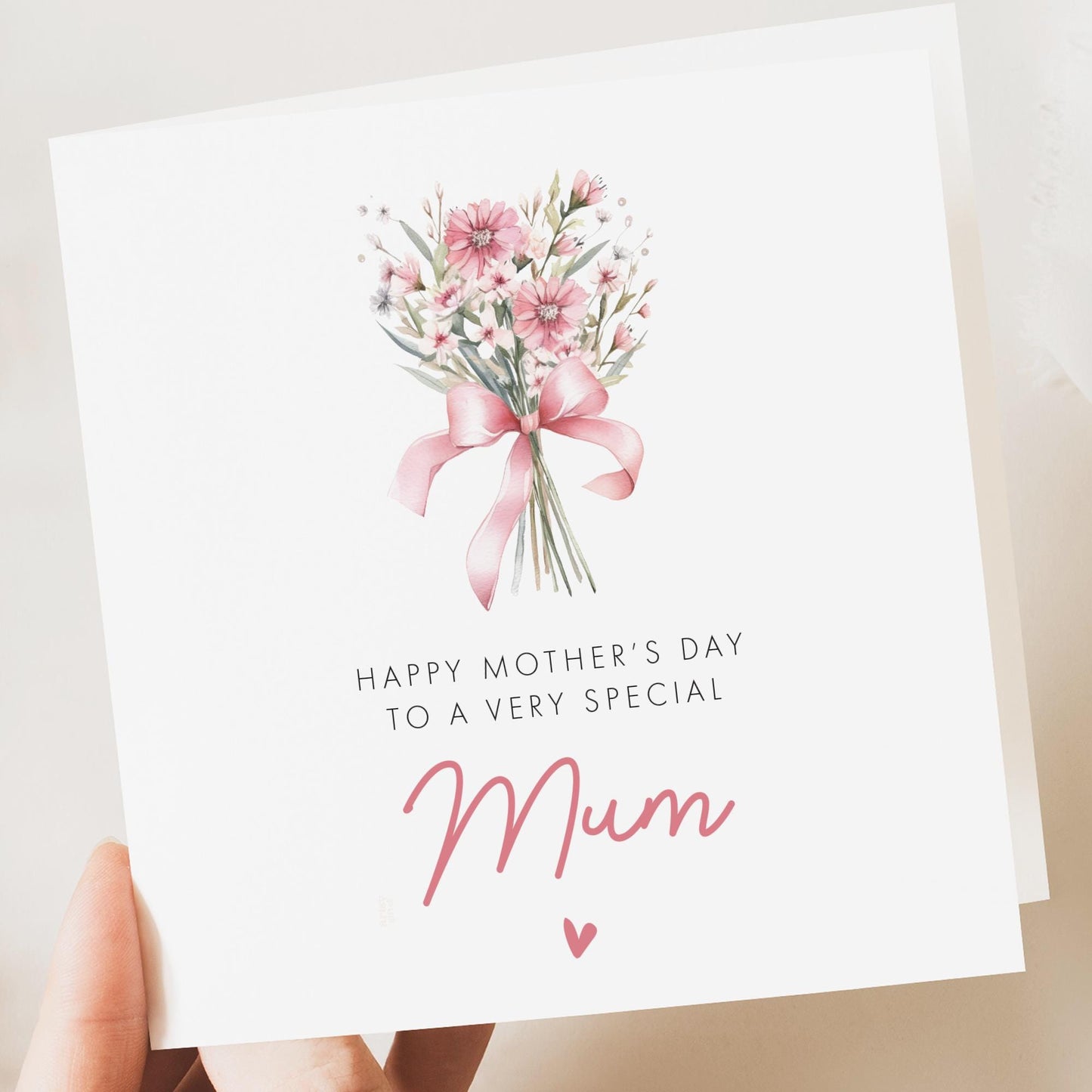 Mothers Day Card - Floral Pink