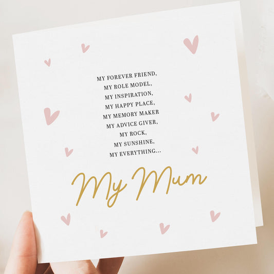 Poem Mothers Day Card From Daughter, Cute Mother Day Card Mum, Happy Mothers Day Cards, Personalised Mothers Day Gift