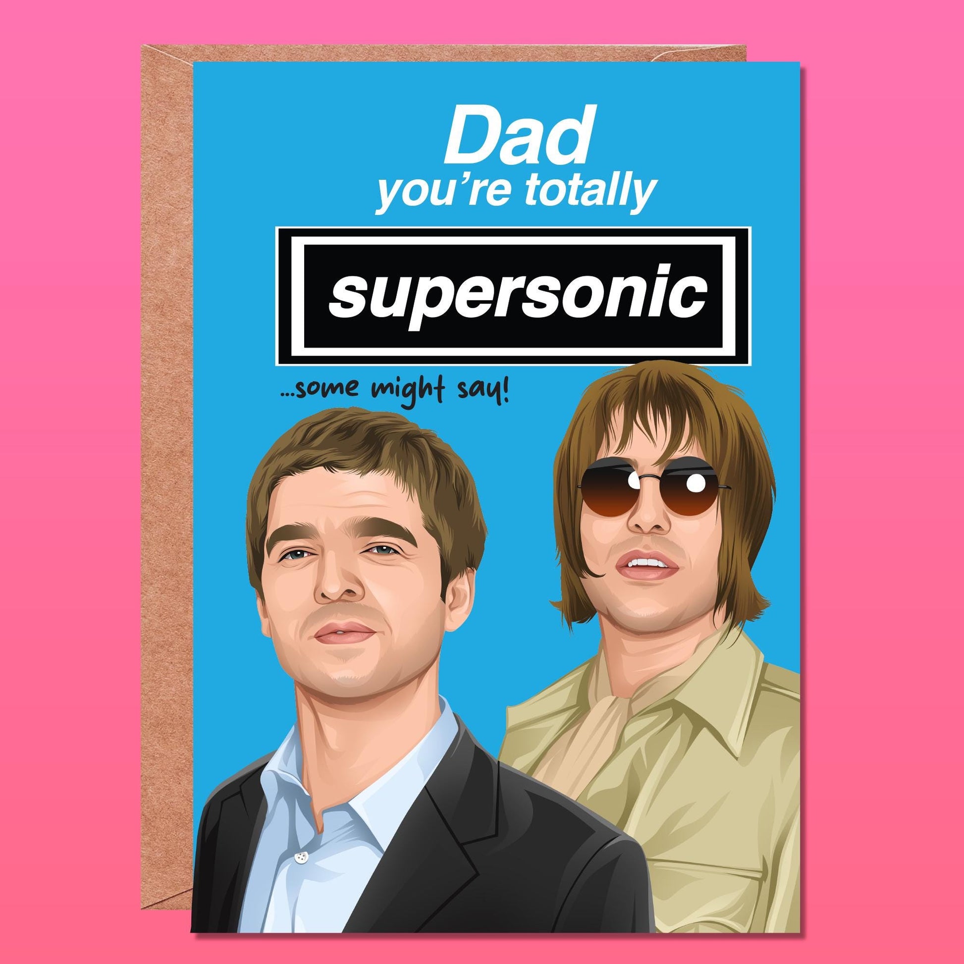 Father's Day card, Funny Fathers Day card, Dad, Fathers Day gift, Funny, Daddy, Card for Dad, Funny Britpop card, Last One laughing