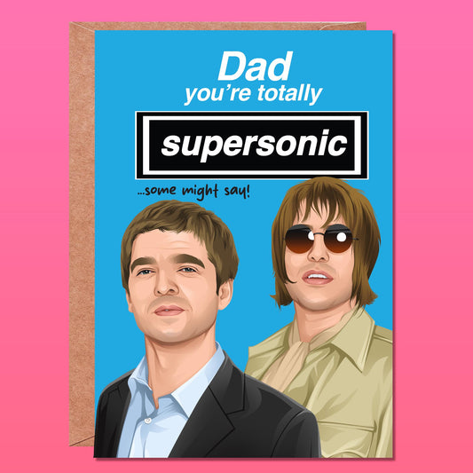 Father's Day card, Funny Fathers Day card, Dad, Fathers Day gift, Funny, Daddy, Card for Dad, Funny Britpop card, Last One laughing