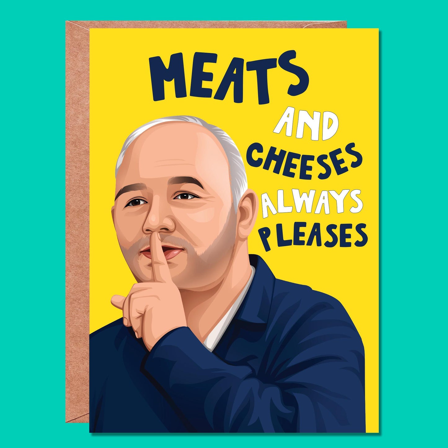 Funny birthday card, Bob Mortimer, Last one laughing, Meats and Cheeses, Funny Cards, Birthday Cards for Him, for Her, meme Card, Tv Series
