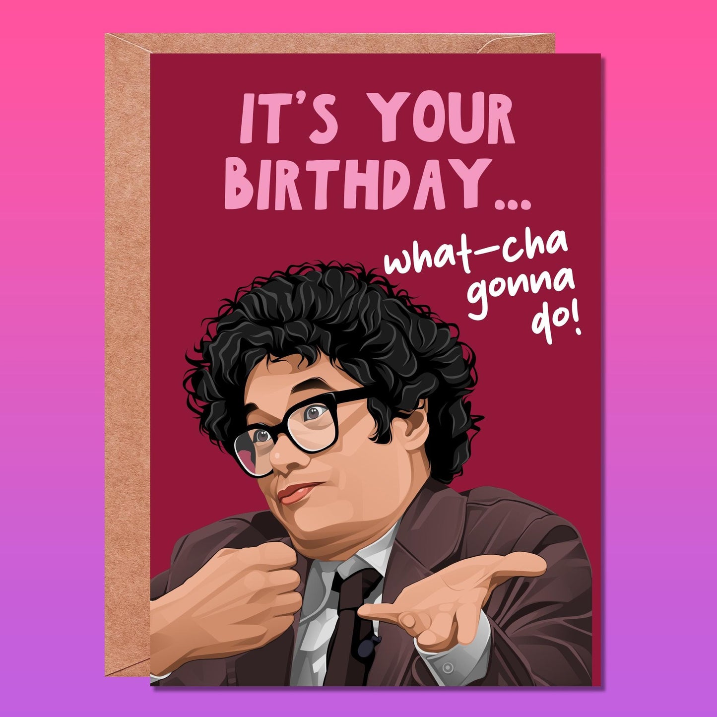 Funny birthday card, Richard Ayoade, Bob Mortimer, Slender People song, Funny Cards, Birthday Cards for him, for Her, last one laughing
