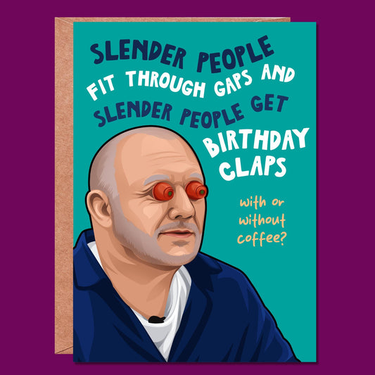 Funny Birthday card, Slender people song, Bob mortimer, Funny Cards, Birthday Cards for Him, for Her, Birthday Card, Last one laughing