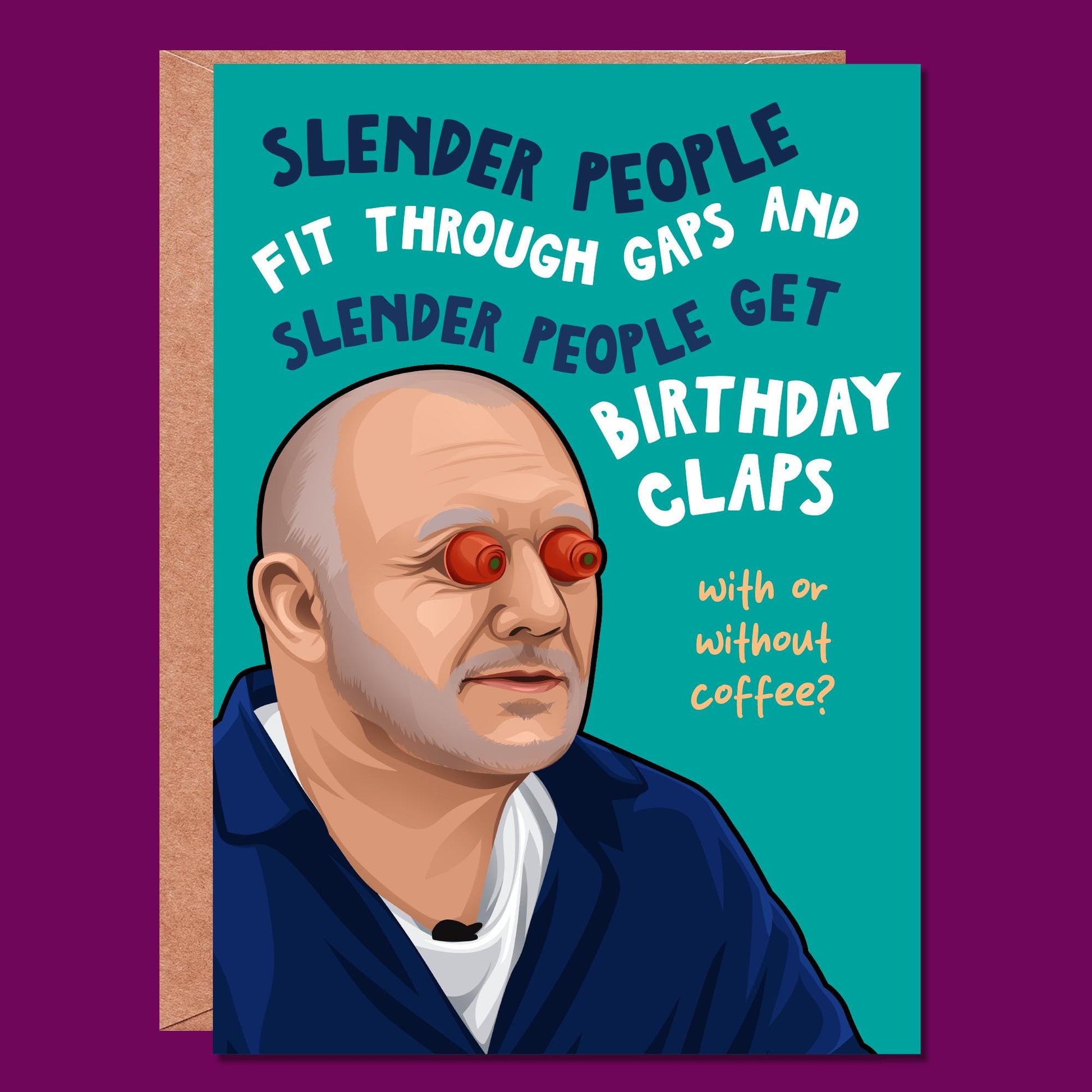 Funny Birthday card, Slender people song, Bob mortimer, Funny Cards, Birthday Cards for Him, for Her, Birthday Card, Last one laughing