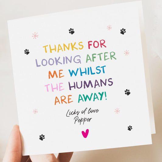 Thank you day Card - Thank you From The Dog - Thank You For Looking After Me - Dog Sitter - Dog Walker - Vet - Pet Sitter