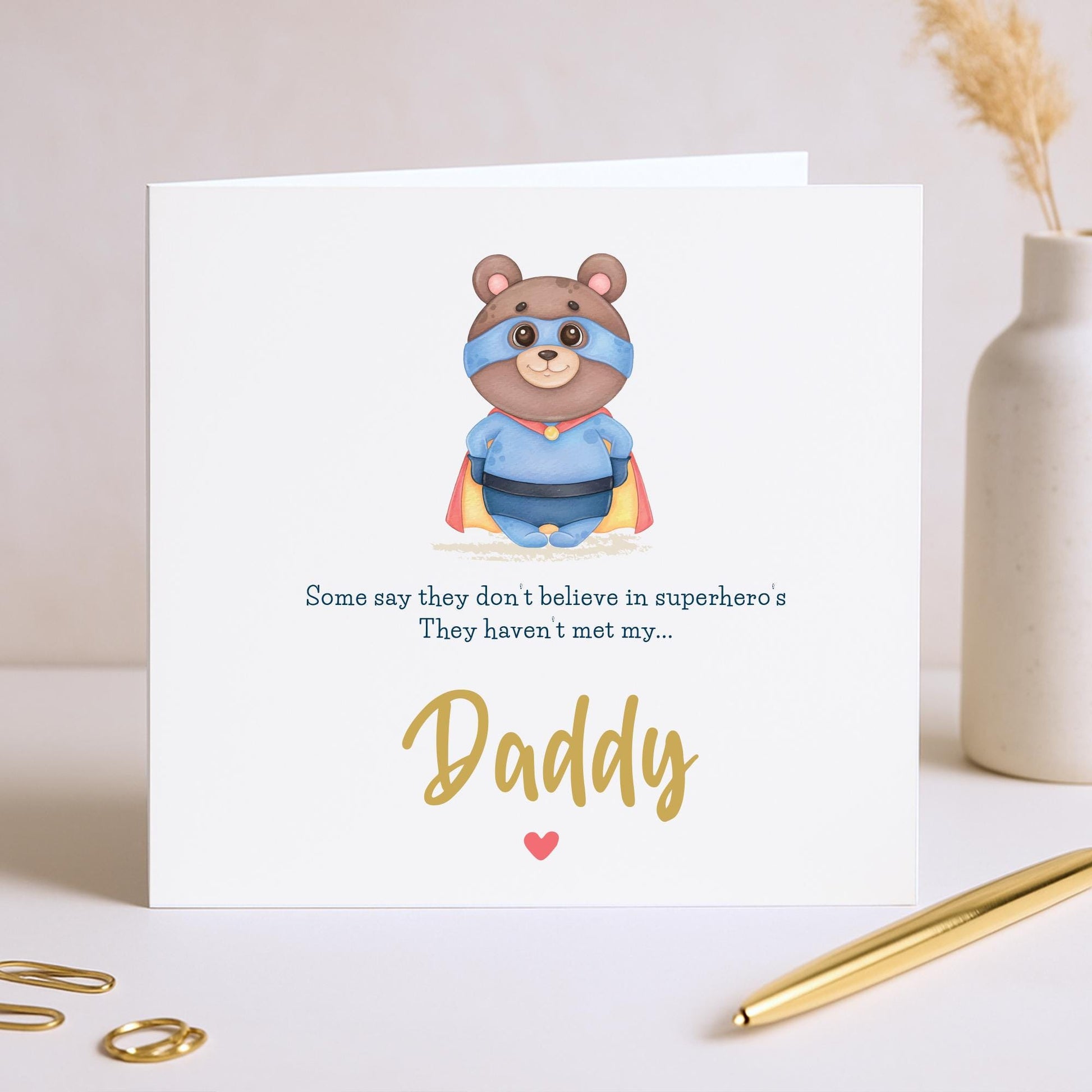 Father's Day Card To Daddy | Father's Day Gift | Father's Day Card from baby, Kids, Children, Superhero Father's Day Card, Dad Birthday Card