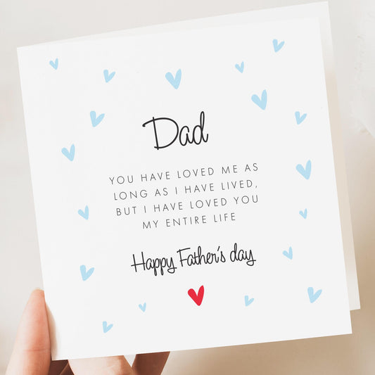 Fathers Day Card for Dad, Fathers Day Card from Daughter, Fathers Day Card for Him, Simple Fathers Day Card, Hearts Fathers Day Card