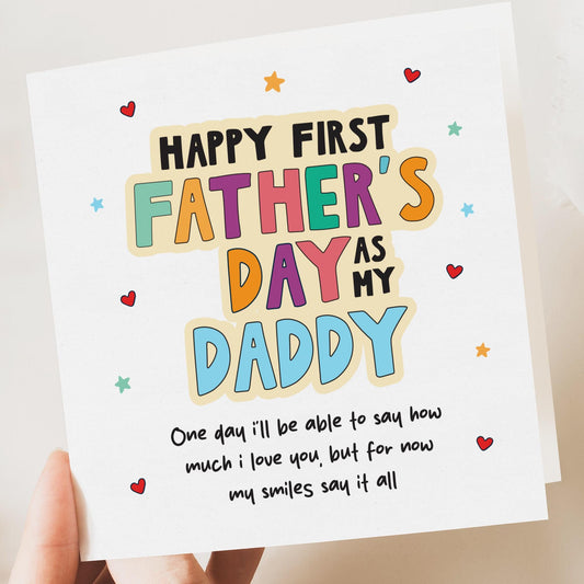 First Fathers Day As My Daddy Card, My Dads 1st Father's Day Card, Fathers day card from Baby, Cute First Fathers Day Card, Gift