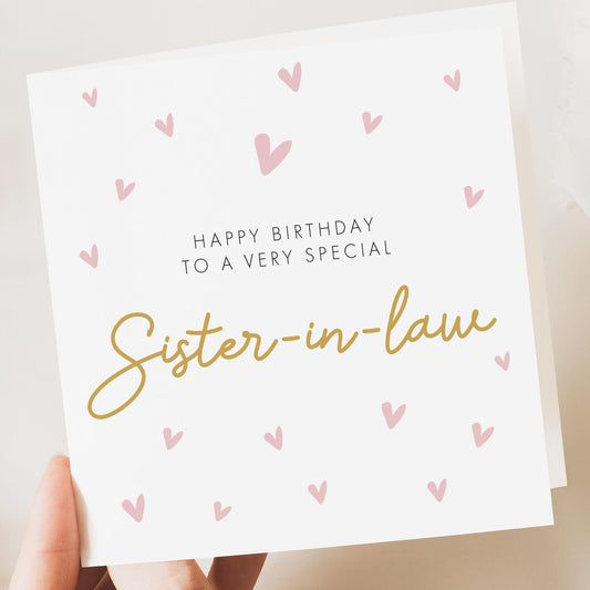 Birthday Sister in law Card, Birthday Card Sister-in-law, Personalised Sister Cards, Birthday Gift, For Her, Cute Sister in law Card