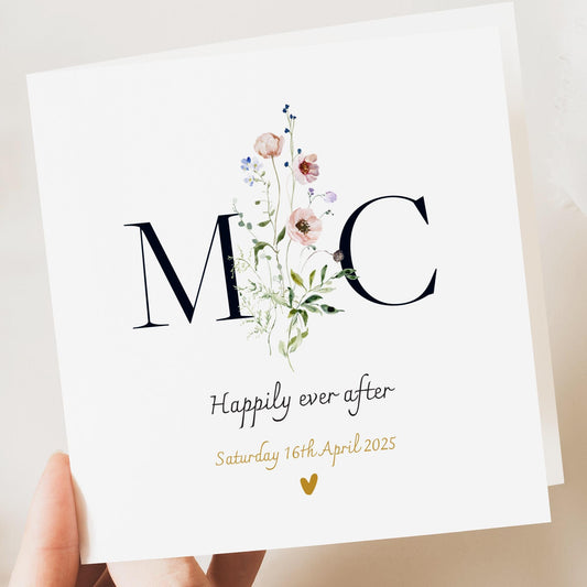 Personalised Floral Wedding Card: Anniversary, Engagement, Congratulations