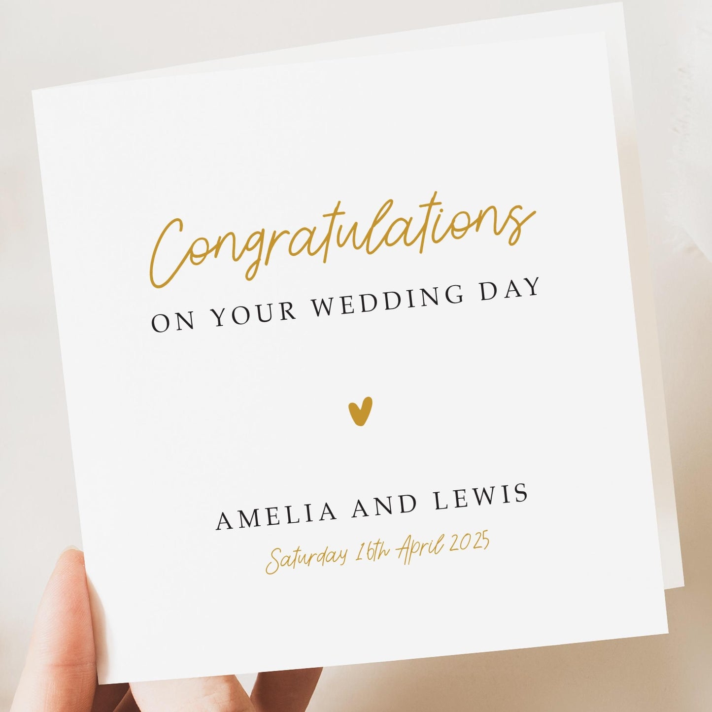 Personalised Wedding Card: Elegant Newly Married Couple Greeting