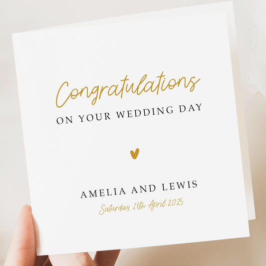 Personalised Wedding Card: Elegant Newly Married Couple Greeting