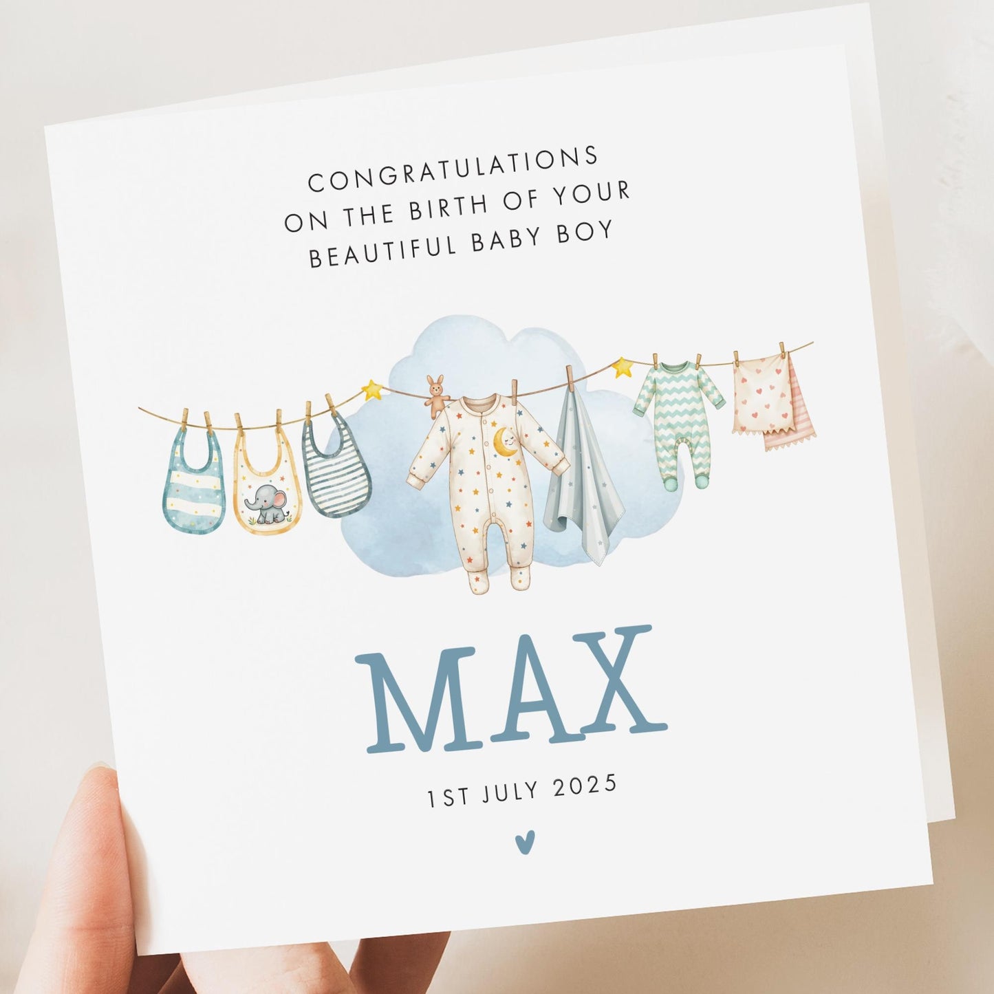 Personalised new born baby card