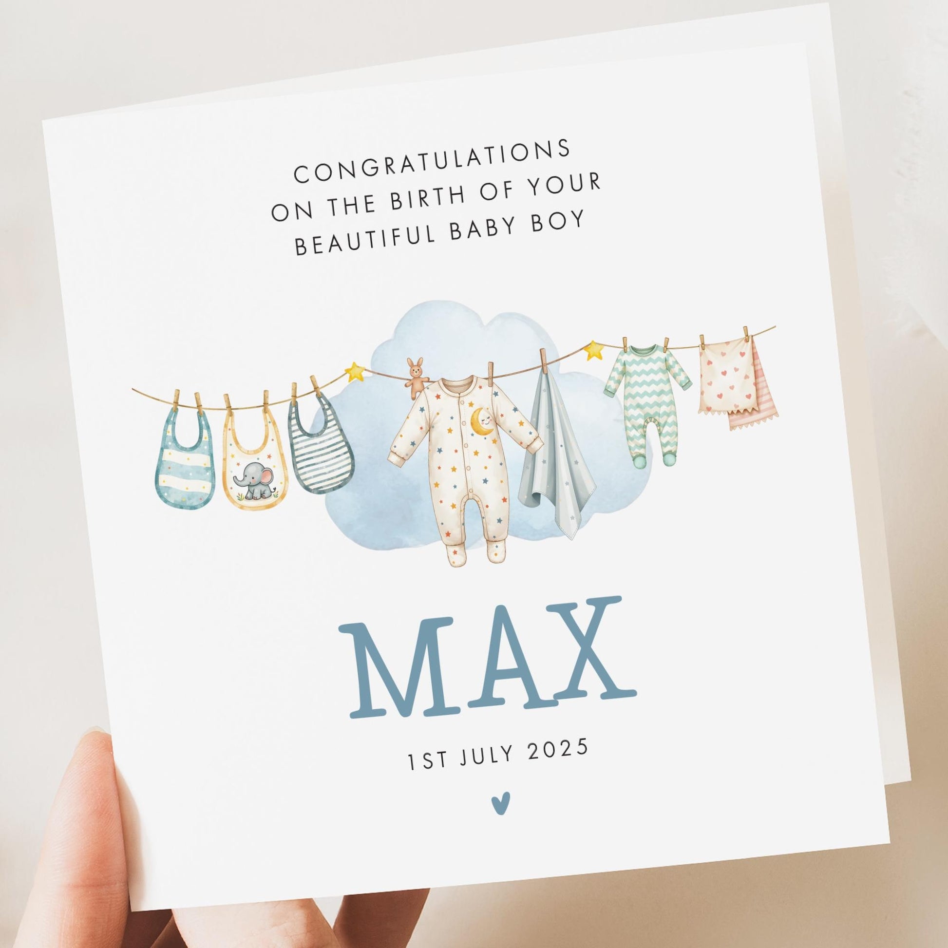 Personalised new born baby card