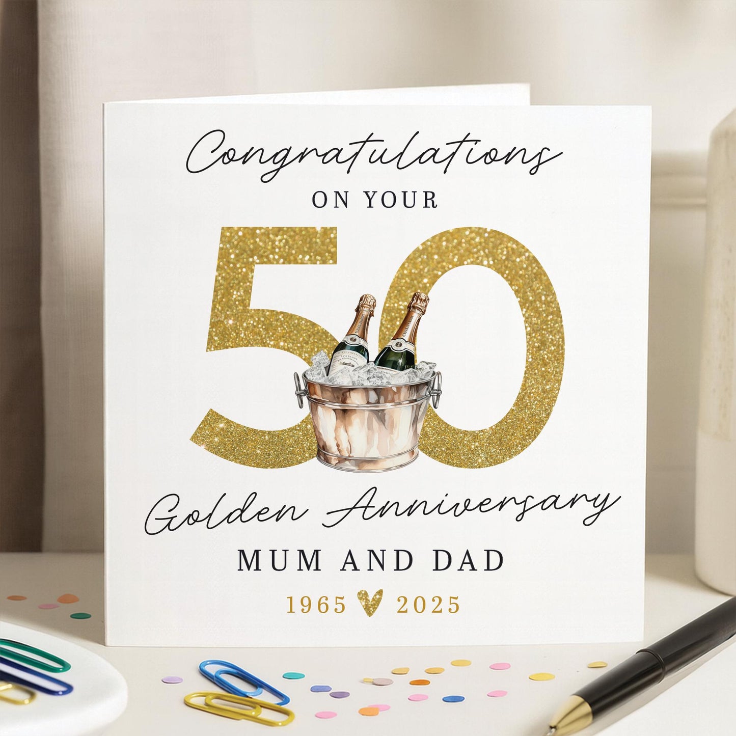 50th golden wedding anniversary card