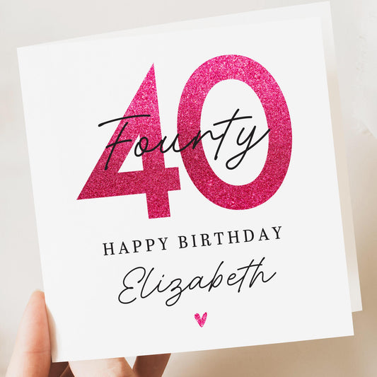 Personalised 40th Birthday card, Daughter Granddaughter, Niece