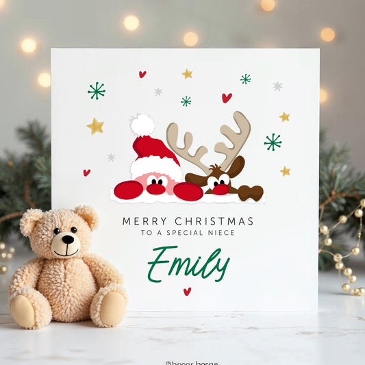 Girls Christmas Card, Boys Personalised Card, Daughter, Son Christmas card, Niece, Nephew Christmas card, Granddaughter, Grandson card