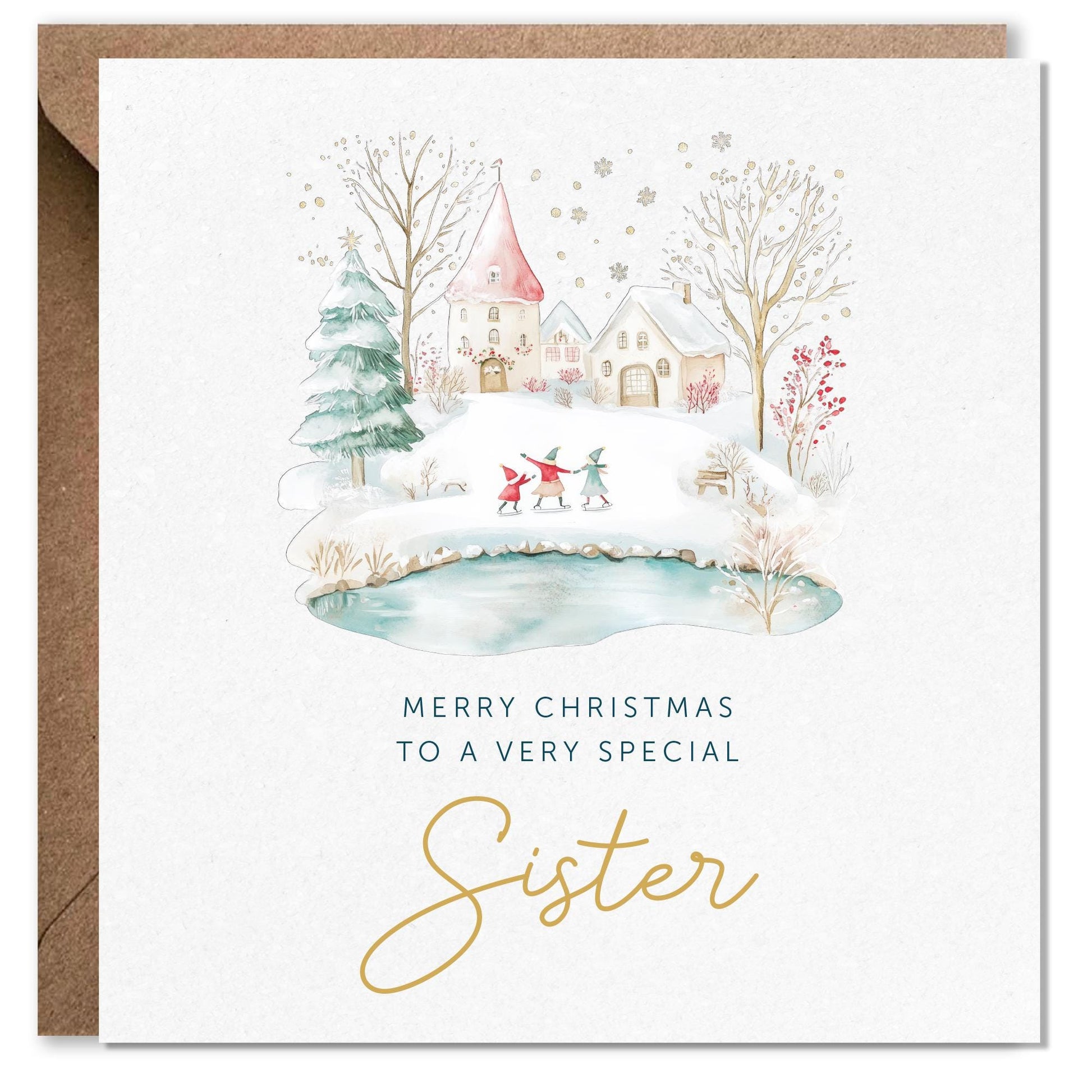 Daughter Christmas Card, Granddaughter Christmas, Niece Christmas card, Sister card, Nan card, Snow scene