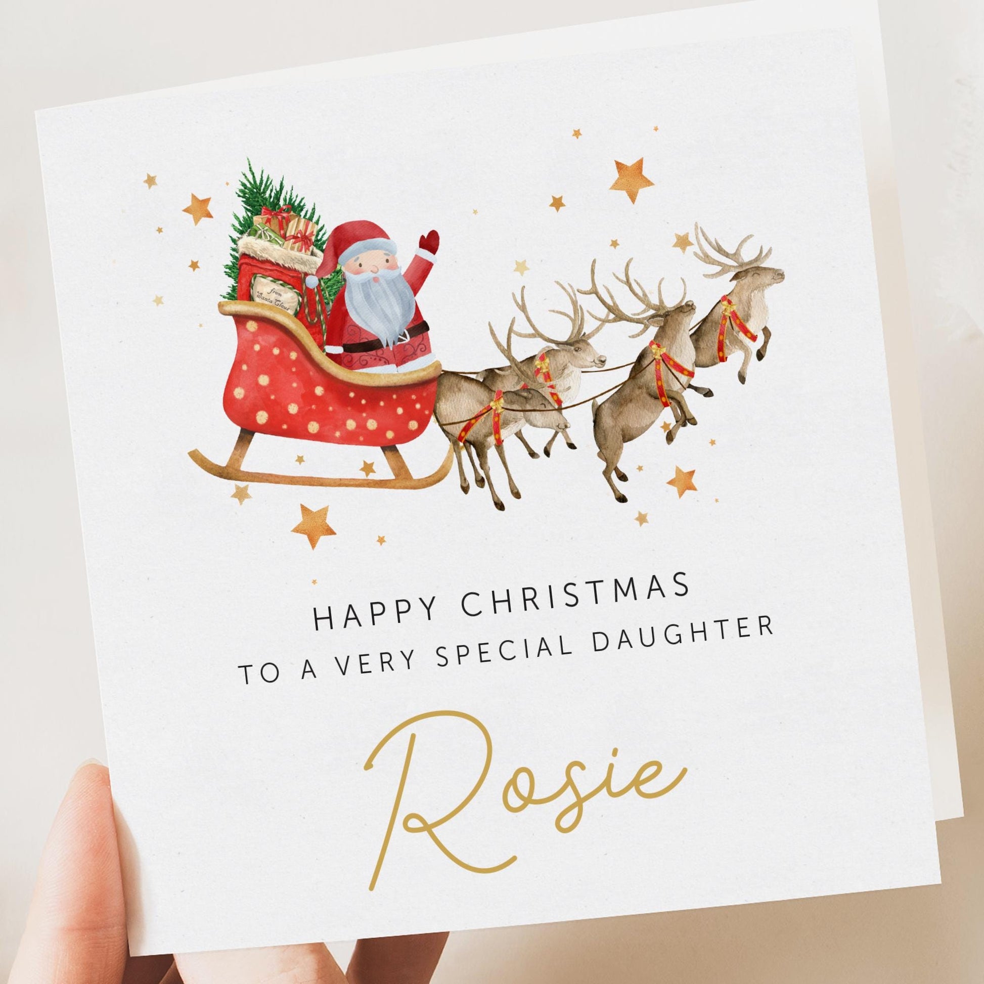 Girls Christmas Card, Personalised Christmas Card for Daughter, Daughter Christmas card, Niece Christmas card, Granddaughter Christmas card
