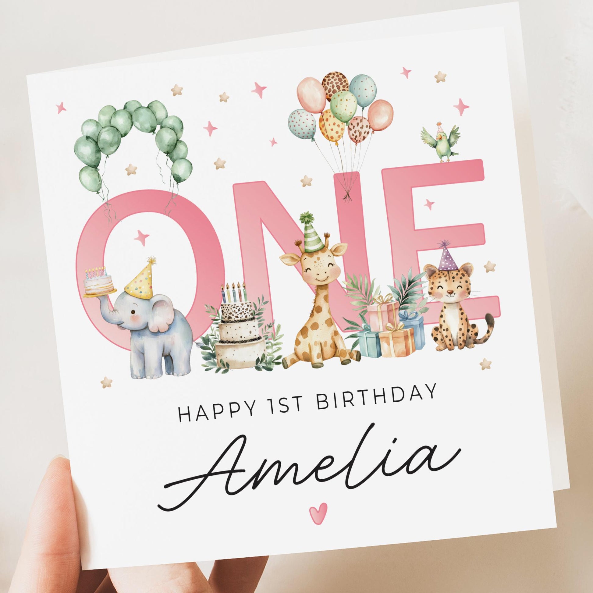 Animal 1st Birthday Card For Boy, Son 1st Birthday Card, Special First Birthday Gift For Grandson, First Birthday Card, Nephew 1st Birthday