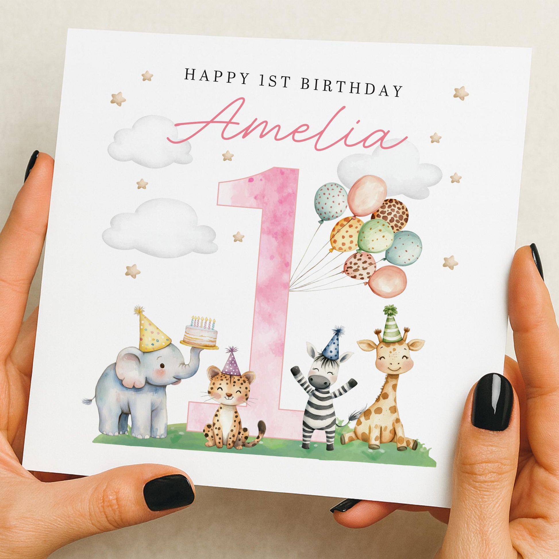 1st Birthday Card Girl, First Birthday Card For Girl, Personalised 1st Birthday Card, Girl 1st Birthday Card, 1st Birthday Girl Gift