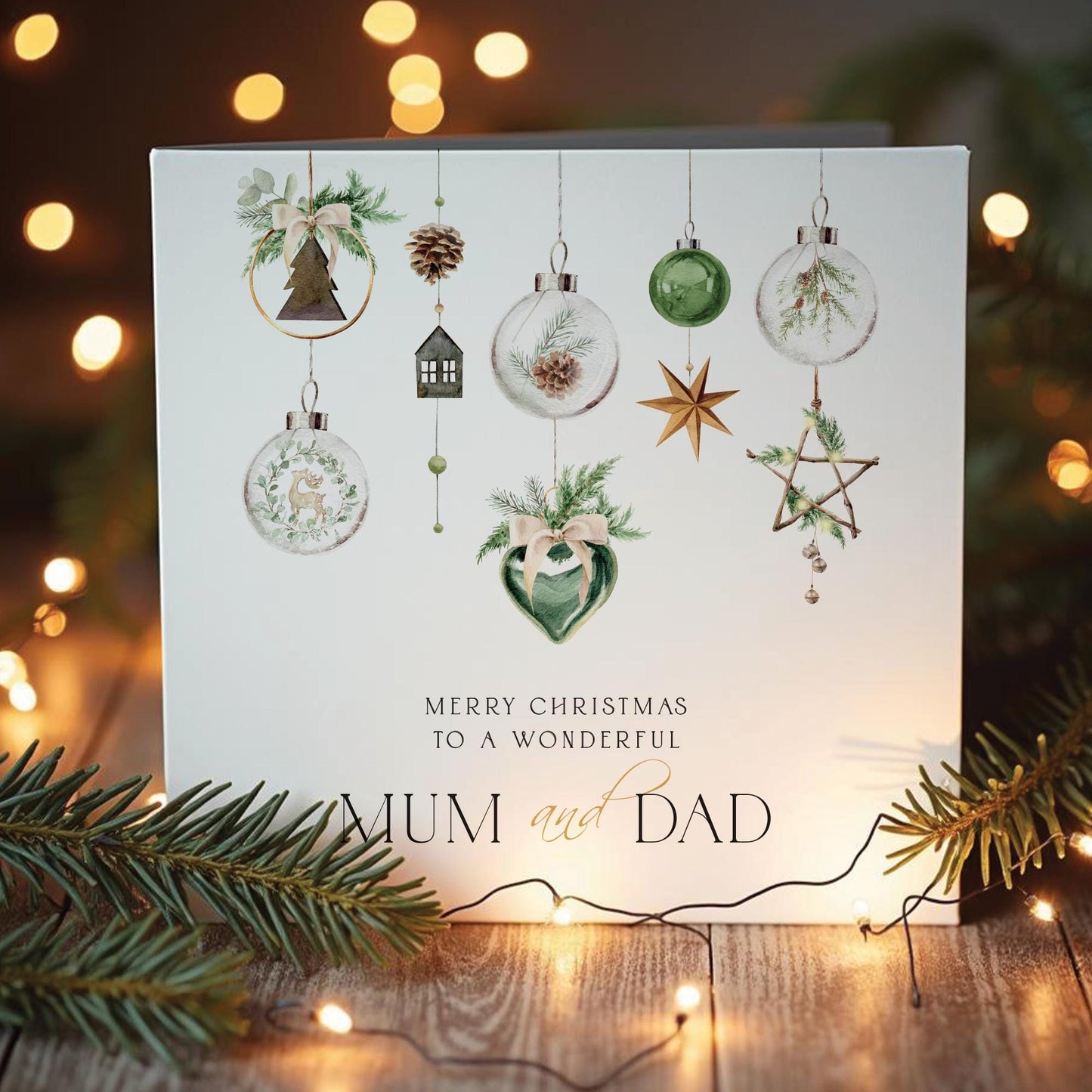 Mum and Dad Christmas Card, Personalised Christmas Card for Mum and Dad, Mum & Dad Christmas card, Mum Christmas card