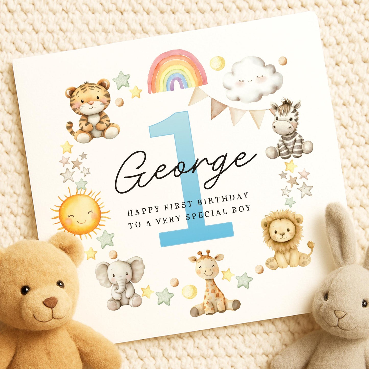 1st Birthday Card Boy, First Birthday Card For Boy, Personalised 1st Birthday Card, Boy 1st Birthday Card, 1st Birthday Boy Gift