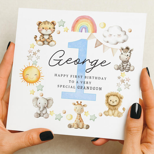 1st Birthday Card Boy, First Birthday Card For Boy, Personalised 1st Birthday Card, Boy 1st Birthday Card, 1st Birthday Boy Gift