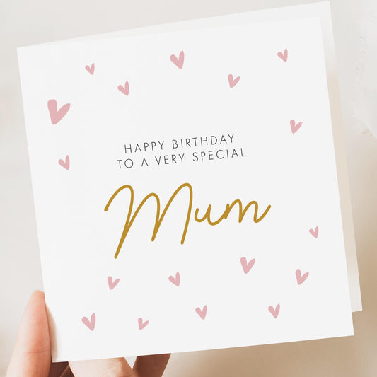 Mum Birthday Card, Cute Birthday Card Mum, Mum Hearts Birthday Card, Simple Mum Birthday Card, Birthday Card Mum, Mum Birthday Gift For Her